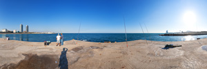 Barcelona Beach Pier Panorama (VR)